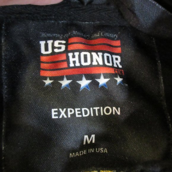 VINTAGE Marines Hoodie Mens Medium Black USMC US Honor Sweatshirt Made In USA * - Picture 8 of 13